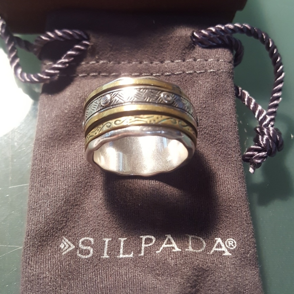 Silpada sterling silver spinner ring 10